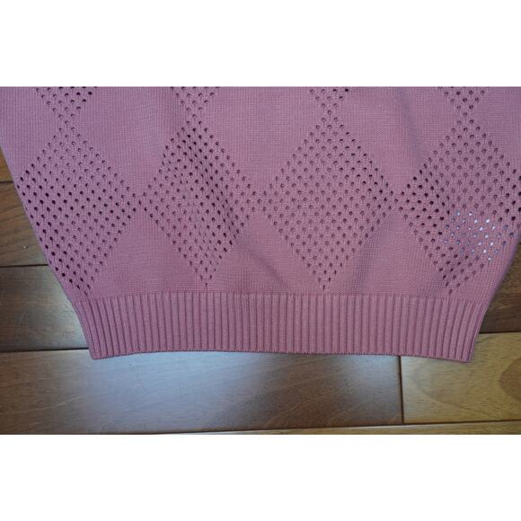 Wilson Mesh Argyle Sweater Vest Knit Vintage Pink Size Medium - Picture 10 of 14